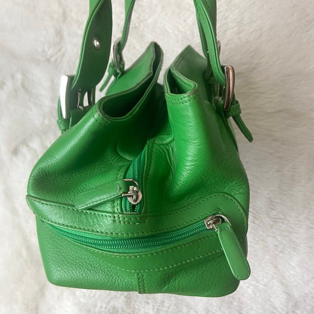 Vintage Tommy & Kate Y2K Apple Green Genuine Leather Buckle Shoulder Bag - Picture 6 of 13